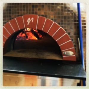 front view of wood fired brick oven